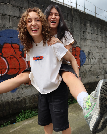 Rewrite the Wall High Collar Semi Muscle Cropped Distressed Tee