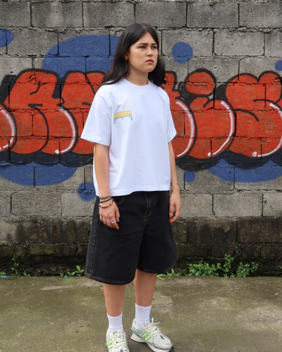 Trace of Flame High Collar Semi Muscle Cropped Tee