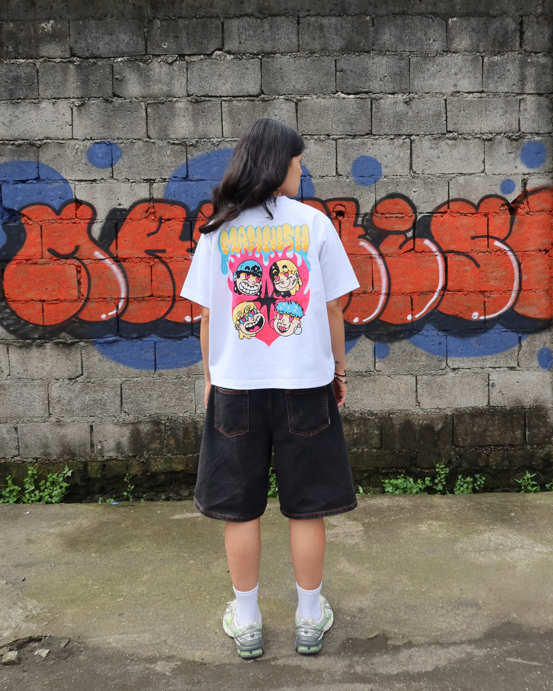 Trace of Flame High Collar Semi Muscle Cropped Tee